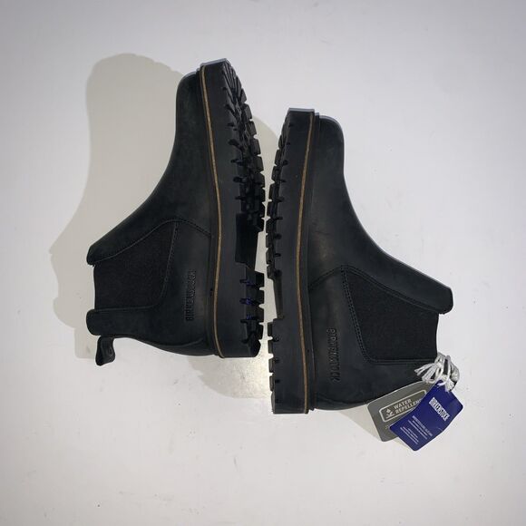 Birkenstock Boots Womens US 6 Black Leather Chelsea Lug Sole Ankle Pull On EU 37 - Picture 7 of 11